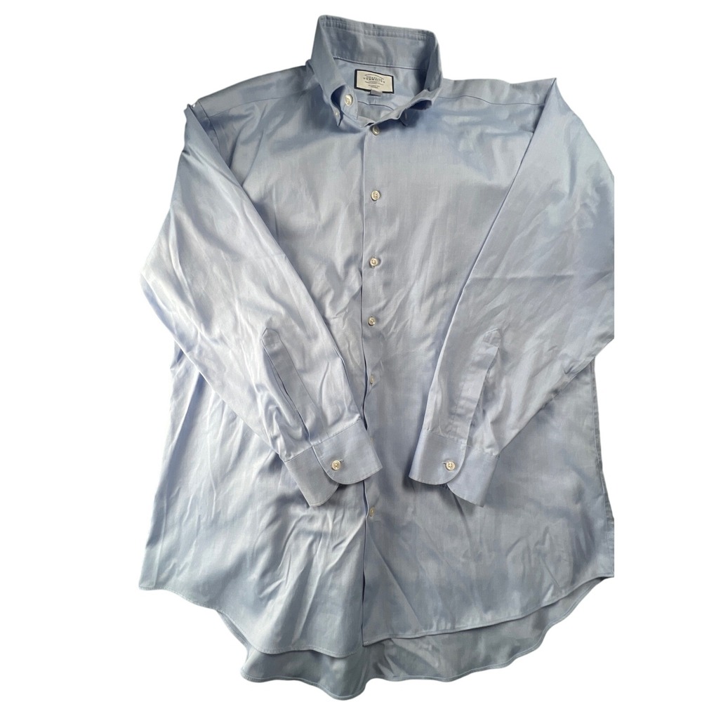 Charles Tyrwhitt Classic Fit Light Blue Oxford Dress Shirt Non Iron Mens 17.5 34